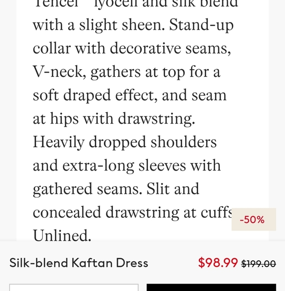 NWTs h&m silk blend kaftan - Picture 6 of 6